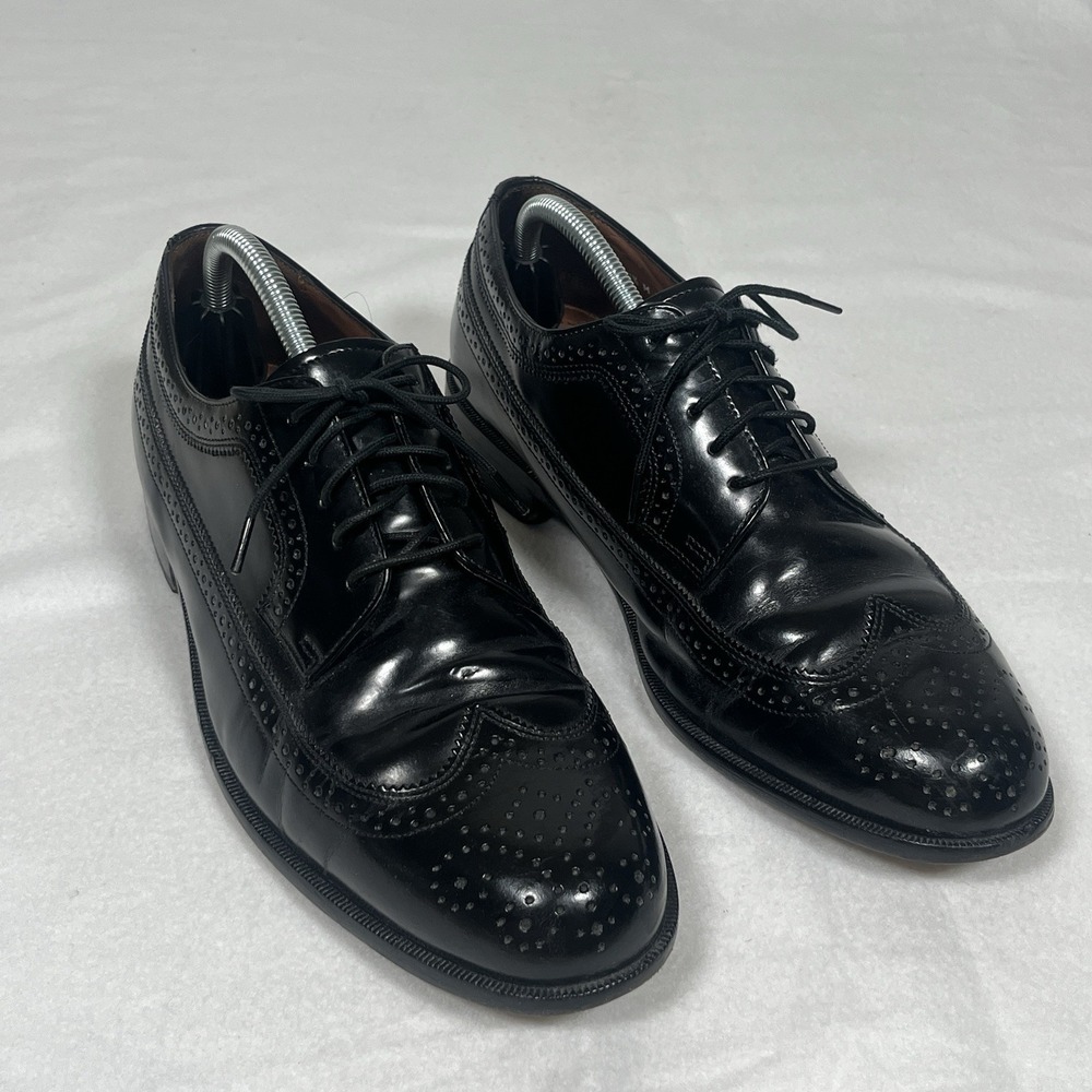 Bostonian Men's Black Leather Wingtip Brogue Oxford Lace Up Dress Shoes 10.5 M